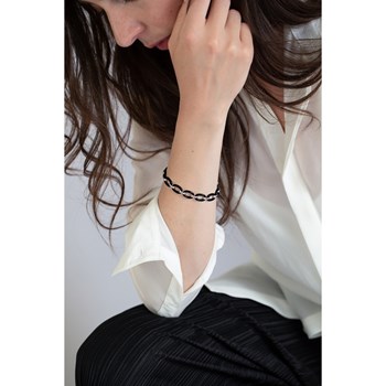 Bracelet souple multi-motifs en Acier 316L et céramique - blanc brillant