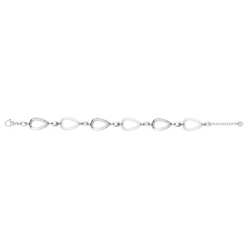 Bracelet souple multi-motifs en Acier 316L et céramique - blanc brillant