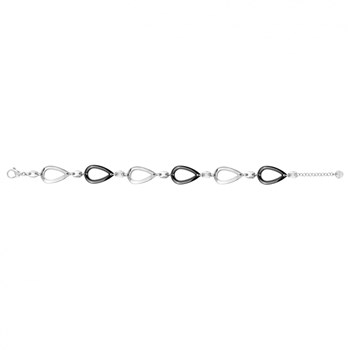 Bracelet souple multi-motifs en Acier 316L et céramique - blanc brillant