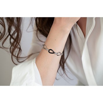 Bracelet souple multi-motifs en Acier 316L et céramique - blanc brillant