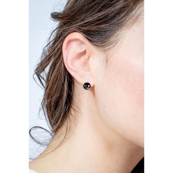Boucles d'oreilles clous en Acier 316L et céramique - blanc brillant