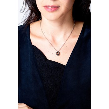 Collier mono-motif en Acier 316L et céramique - blanc brillant