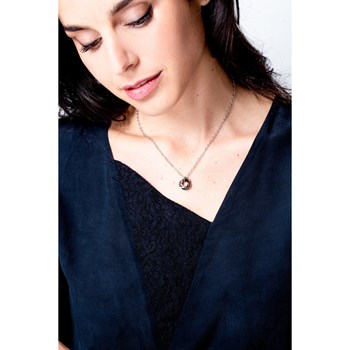Collier mono-motif en Acier 316L et céramique - blanc brillant