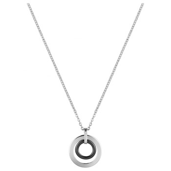 Collier mono-motif en Acier 316L et céramique - blanc brillant