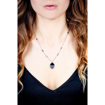 Collier mono-motif en Acier 316L et céramique - blanc brillant