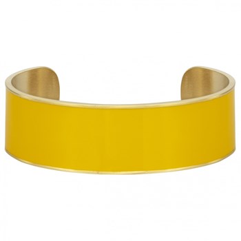 Jonc ouvert en Acier 316L et laque/résine - jaune brillant