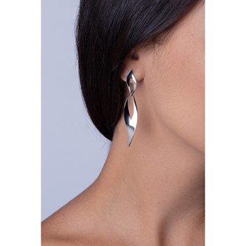 Boucles d'oreilles pendantes en Acier 316L - blanc brillant
