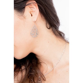 Boucles d'oreilles pendantes en Acier 316L - blanc brillant