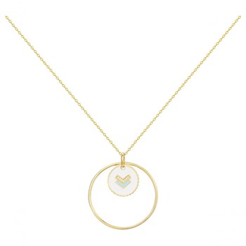 Collier en Plaqué or et oxyde de zirconium - jaune brillant