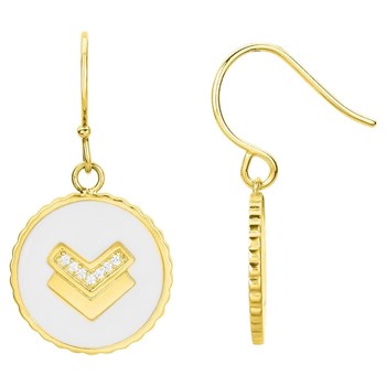 Boucles d'oreilles en Plaqué or et oxyde de zirconium - jaune brillant