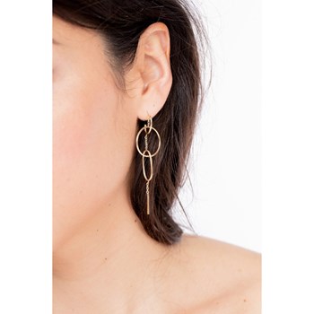 Boucles d'oreilles pendantes en Acier 316L - jaune brillant