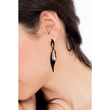 Boucles d'oreilles pendantes en Acier 316L - noir brillant