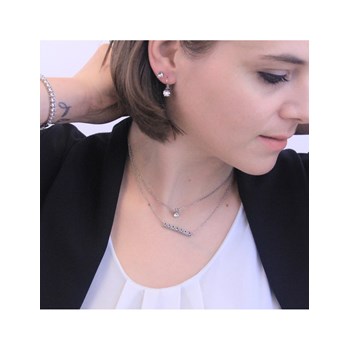 Boucles d'oreilles Mary - Argenté et Cristal