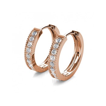 Boucles d'oreilles Eclat - Or Rosé et Cristal