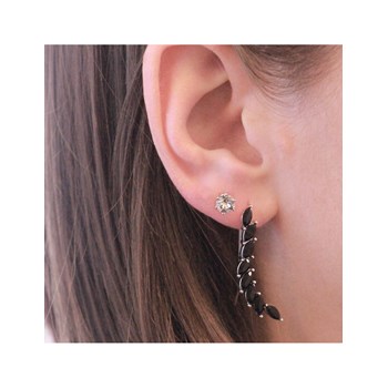 Clematis Earrings - Silver and Black