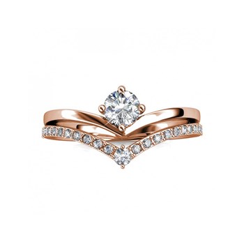 Bague Zinnia - Or Rosé et Cristal
