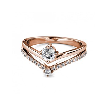 Bague Zinnia - Or Rosé et Cristal