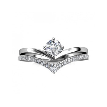 Bague Zinnia - Argenté et Cristal