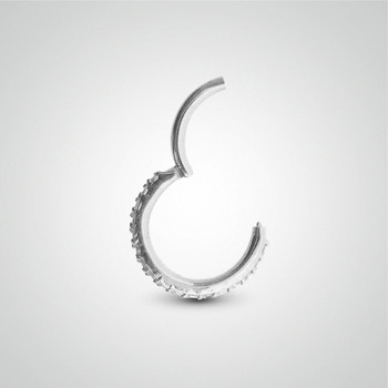 Anneau clicker or blanc et cristaux de Swarovski pour lobe