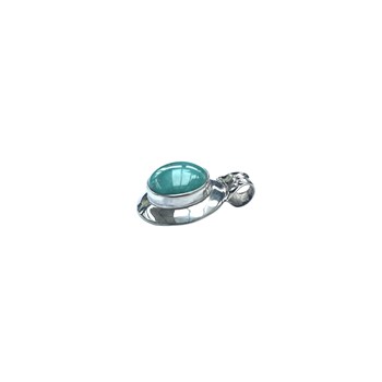 Pendentif rond argent turquoise