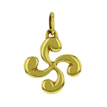 Pendentif Lauburu en or 18 carats croix basque
massive diamètre de 19 mm