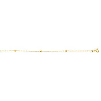 Chaîne de cheville Brillaxis perles or jaune 9K