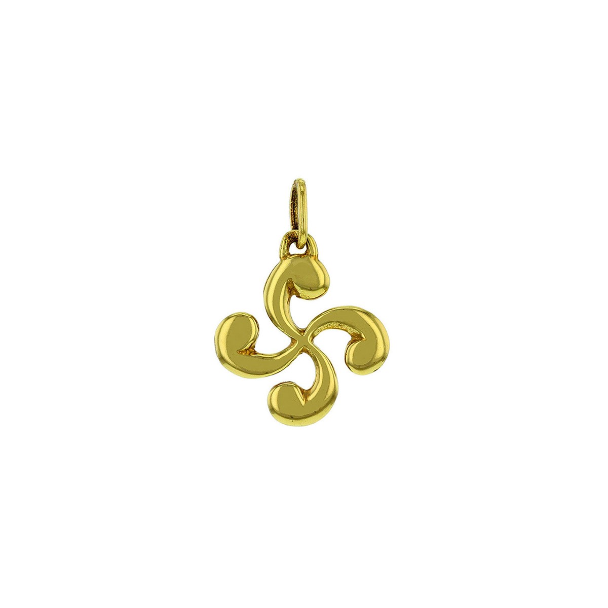 Pendentif croix basque or jaune 9 carats 10mm