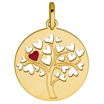 Pendentif Brillaxis arbre de vie coeurs laque