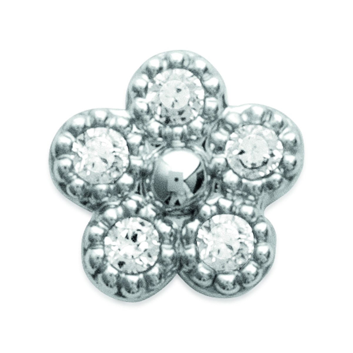 Boucles d'oreilles Brillaxis argent rhodié fleurs OZ - vue 3