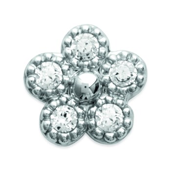 Boucles d'oreilles Brillaxis argent rhodié fleurs OZ