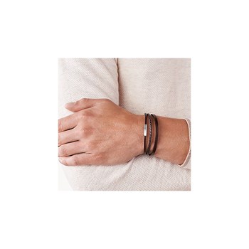 Bracelet homme Fossil triple rang marron