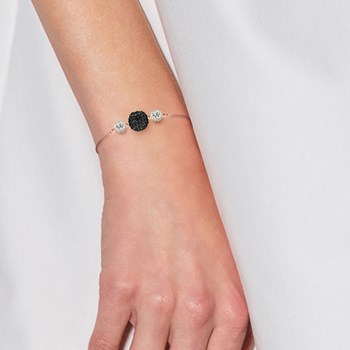 Bracelet trilogie - Cristal blanc/noir - Argent 925