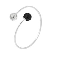 Bracelet TOI ET MOI - Cristal blanc/noir - Argent 925