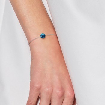 Bracelet - Boule crystal bleu - Argent 925