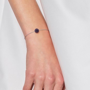 Bracelet - Boule cristal violet - Argent 925