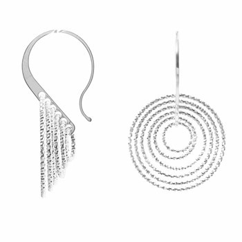 Tourmente Rhodium Spiral Earrings