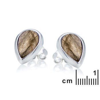 Boucle d'oreille argent 925 Labradorite naturelle
