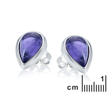 Boucle d'oreille argent 925 Amethyste naturelle