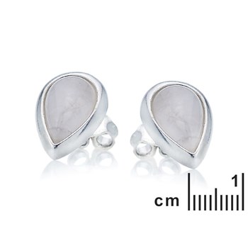 Boucle d'oreille argent 925 Quartz rose naturelle