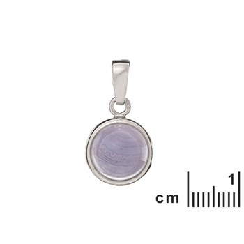 Pendentif argent 925 Agate blue lace naturelle