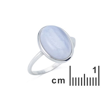 Bague argent 925 Agate blue lace naturelle