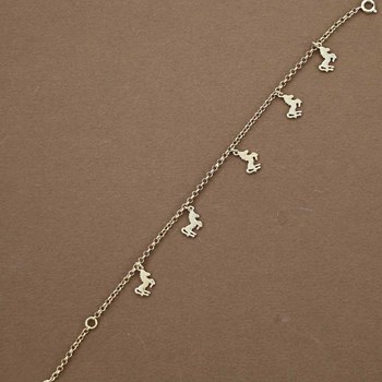 Bracelet cinq chevaux sauvages tendance - Argent massif