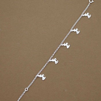 Bracelet cinq chevaux sauvages tendance - Argent massif