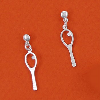 Tennis racket pendant earrings - Sterling silver