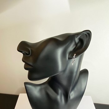 Tennis racket pendant earrings - Sterling silver