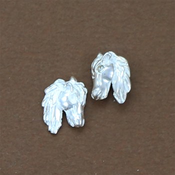 Horse head earrings - Sterling silver