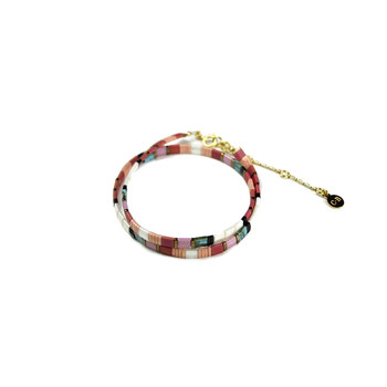Collier Claire BERTEAU Colorful Perles plates en verre 1