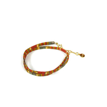 Collier Claire BERTEAU Sunrise Perles plates en verre 2