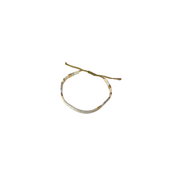 Claire BERTEAU Witte armband Platte glazen kralen 4