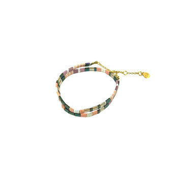 Collier Claire BERTEAU Satine Perles plates en verre 2